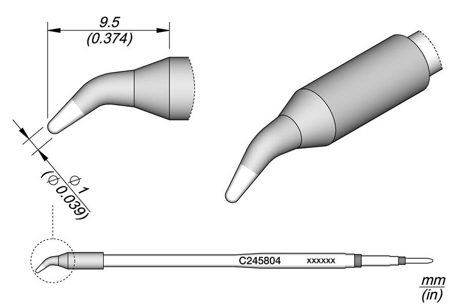 C245804 | Cartridge, Bent Ø1.0 L image 1