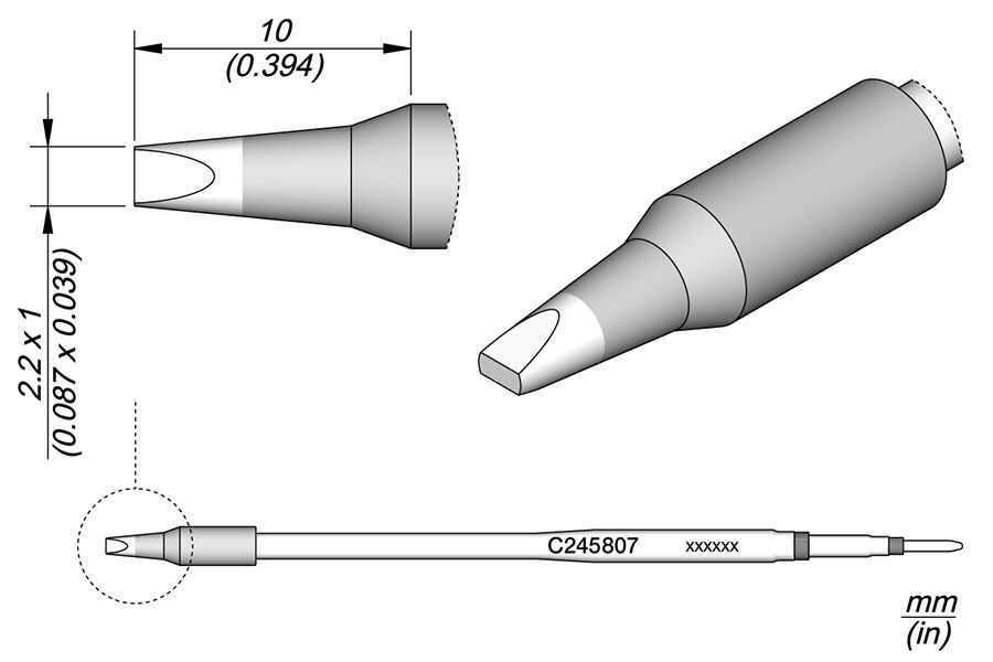 C245807 | Cartridge, Chisel 2.2 x 1 L image 1