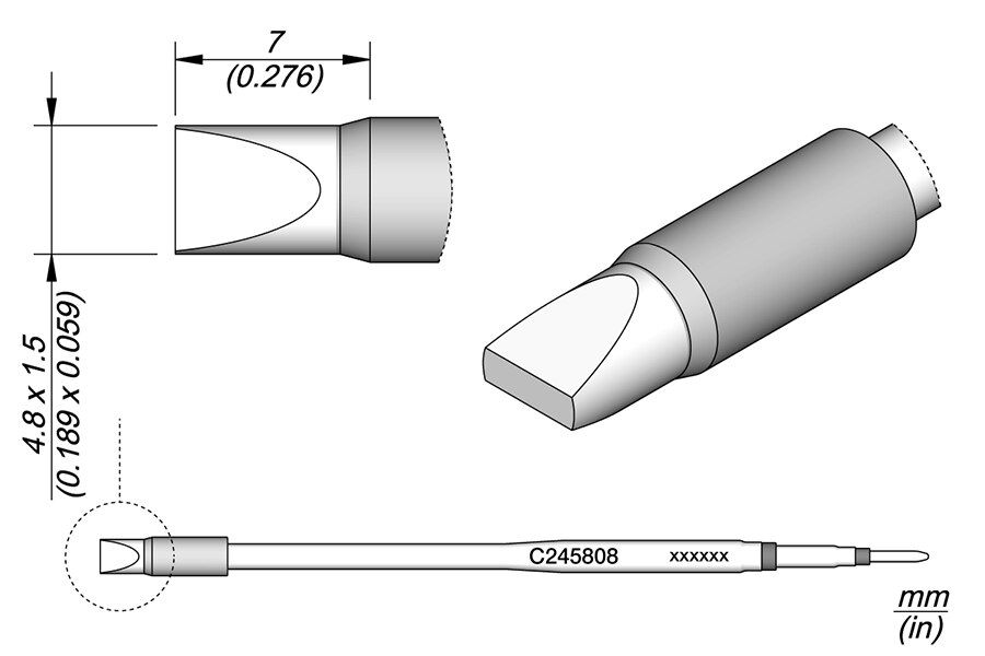 C245808 | Cartridge, Chisel 4.8 x 1.5 HT L image 1