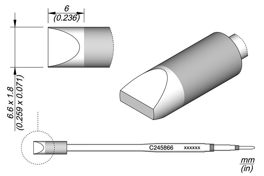 C245866 | Cartridge, Chisel 6.6 x 1.8 HT L image 1