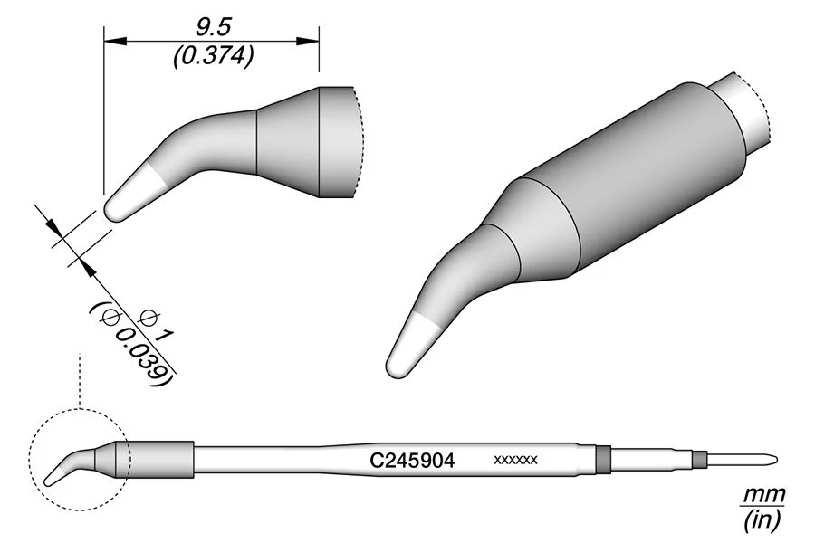 C245904 | Cartridge, Bent Ø1.0 image 1