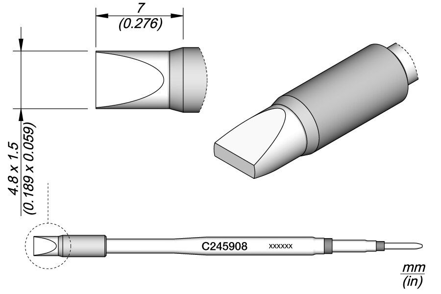C245908 | Cartridge, Chisel 4.8 x 1.5 HT S1 image 1