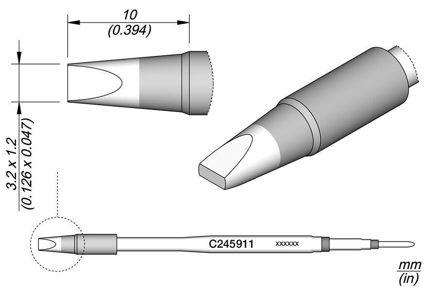 C245911 | Cartridge, Chisel 3.2 x 1.2 image 1