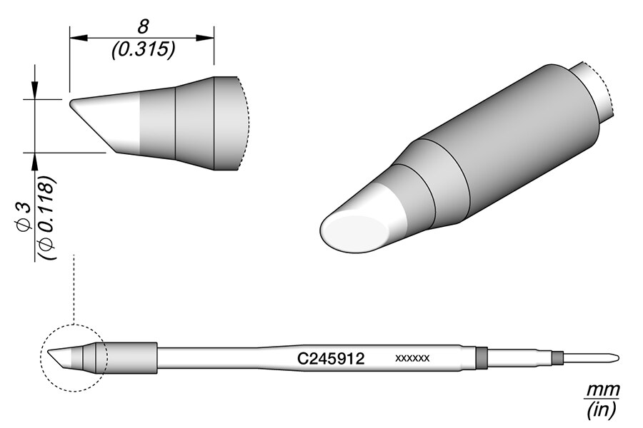 C245912 | Cartridge, Bevel Ø3 image 1