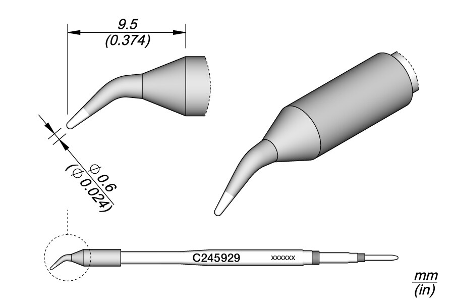 C245929 | Cartridge, Bent Ø0.6 image 1