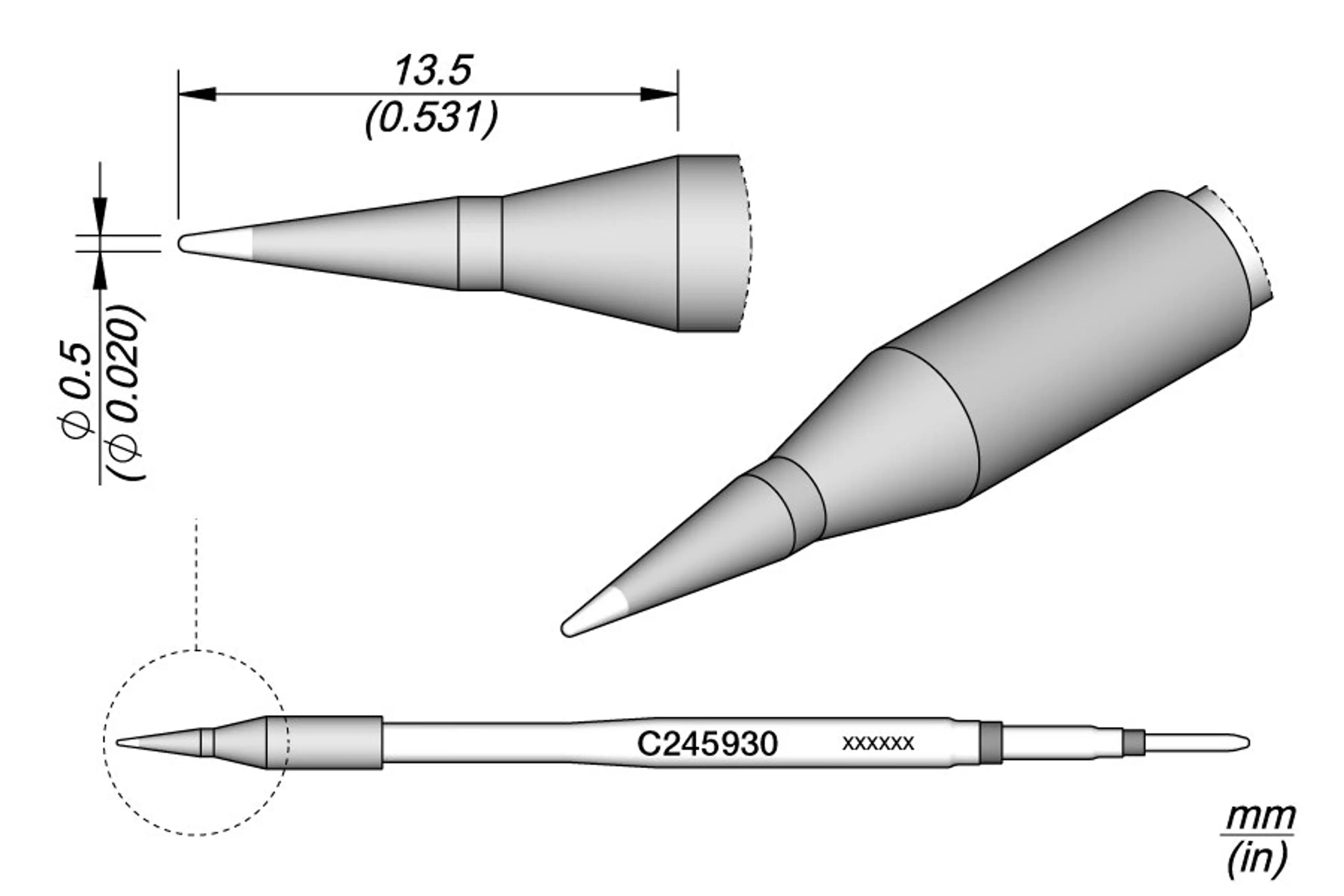 C245930 | Cartridge, Conical Ø0.5 S2