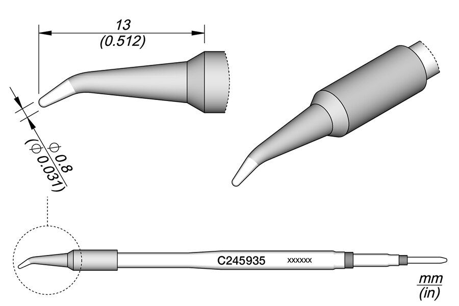 C245935 | Cartridge, Bent Ø0.8 image 1