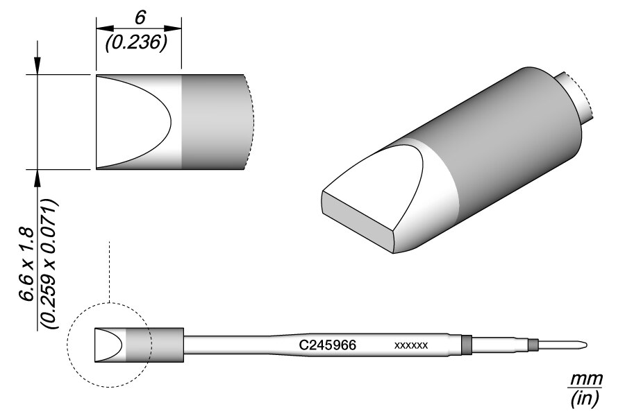 C245966 | Cartridge, Chisel 6.6 x 1.8 HT image 1