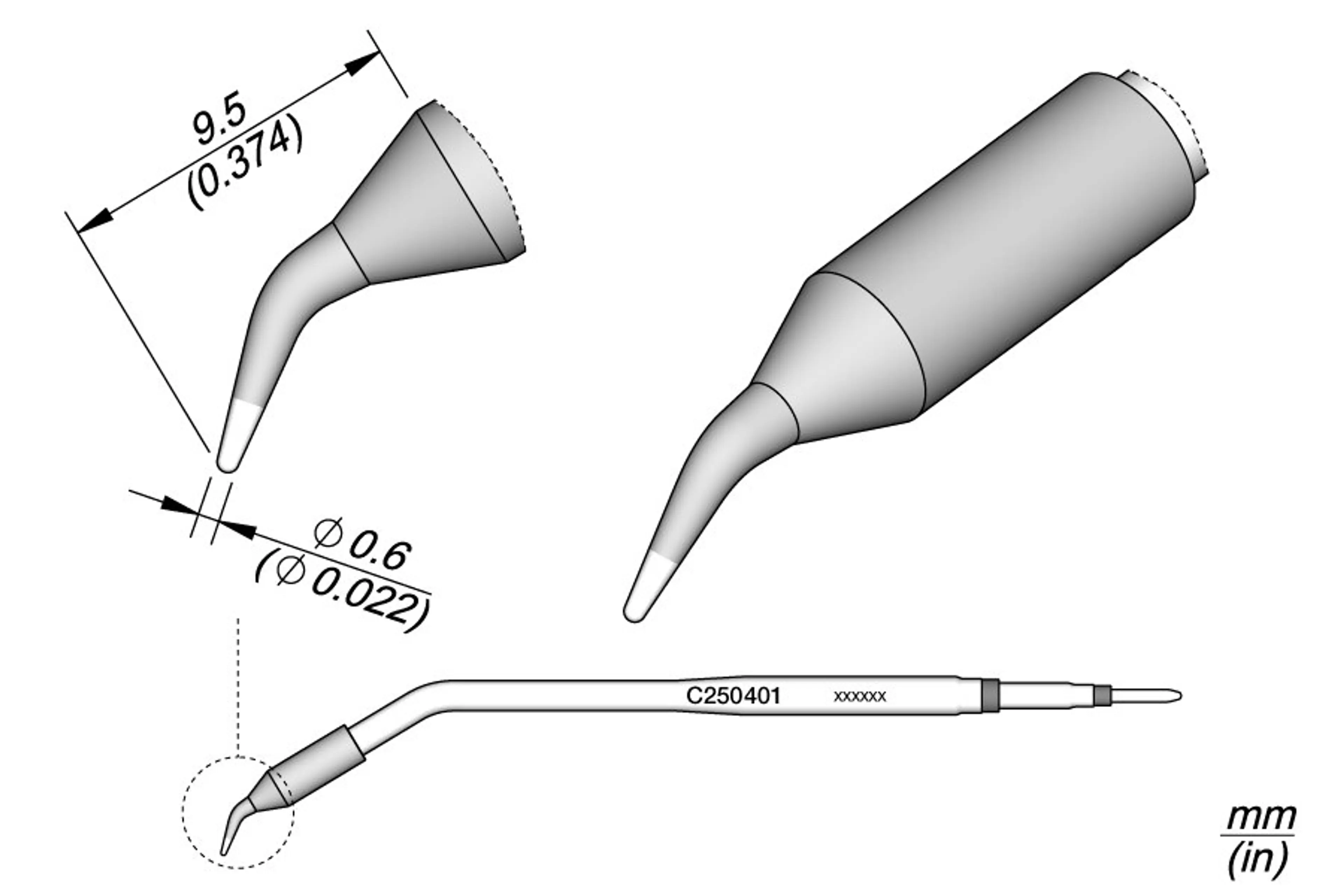 C250401 | Cartridge, Bent Ø0.6