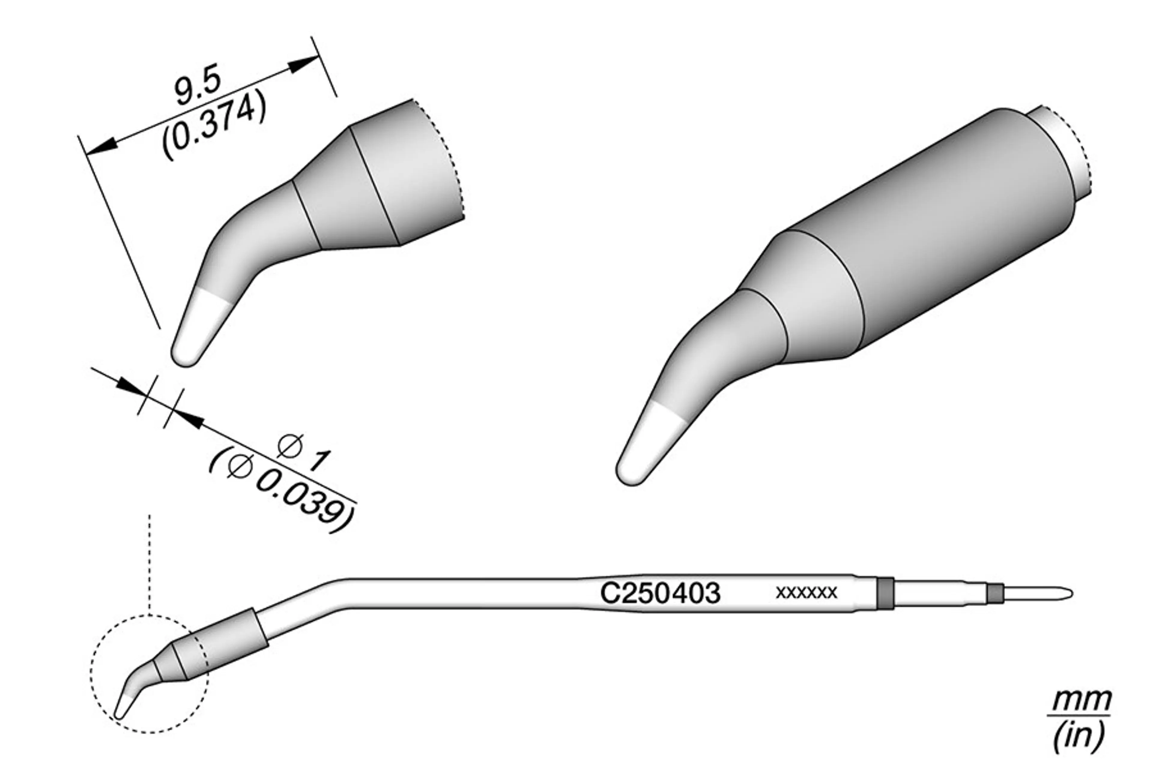 C250403 | Cartridge, Bent Ø1.0