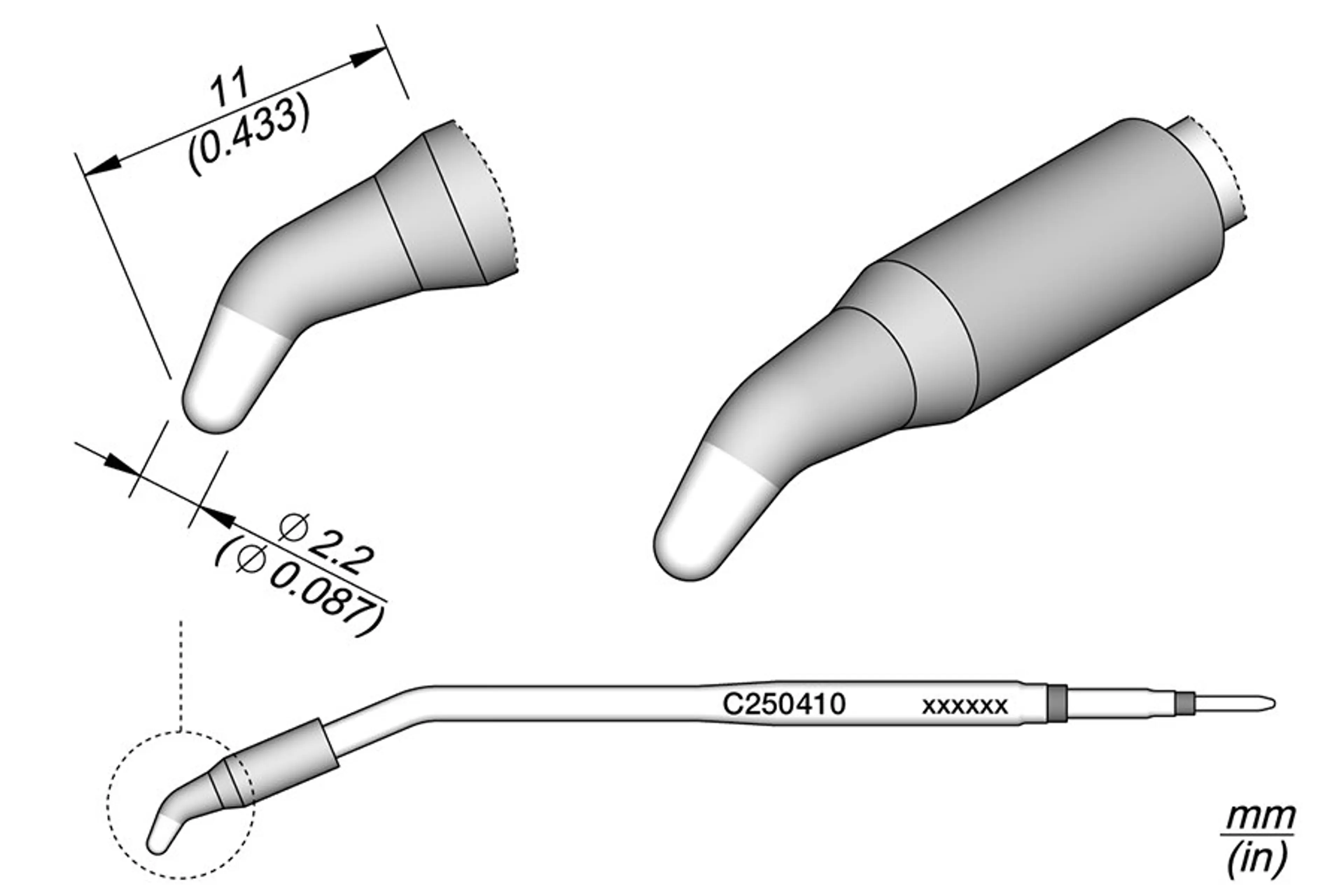 C250410 | Cartridge, Bent Ø2.2