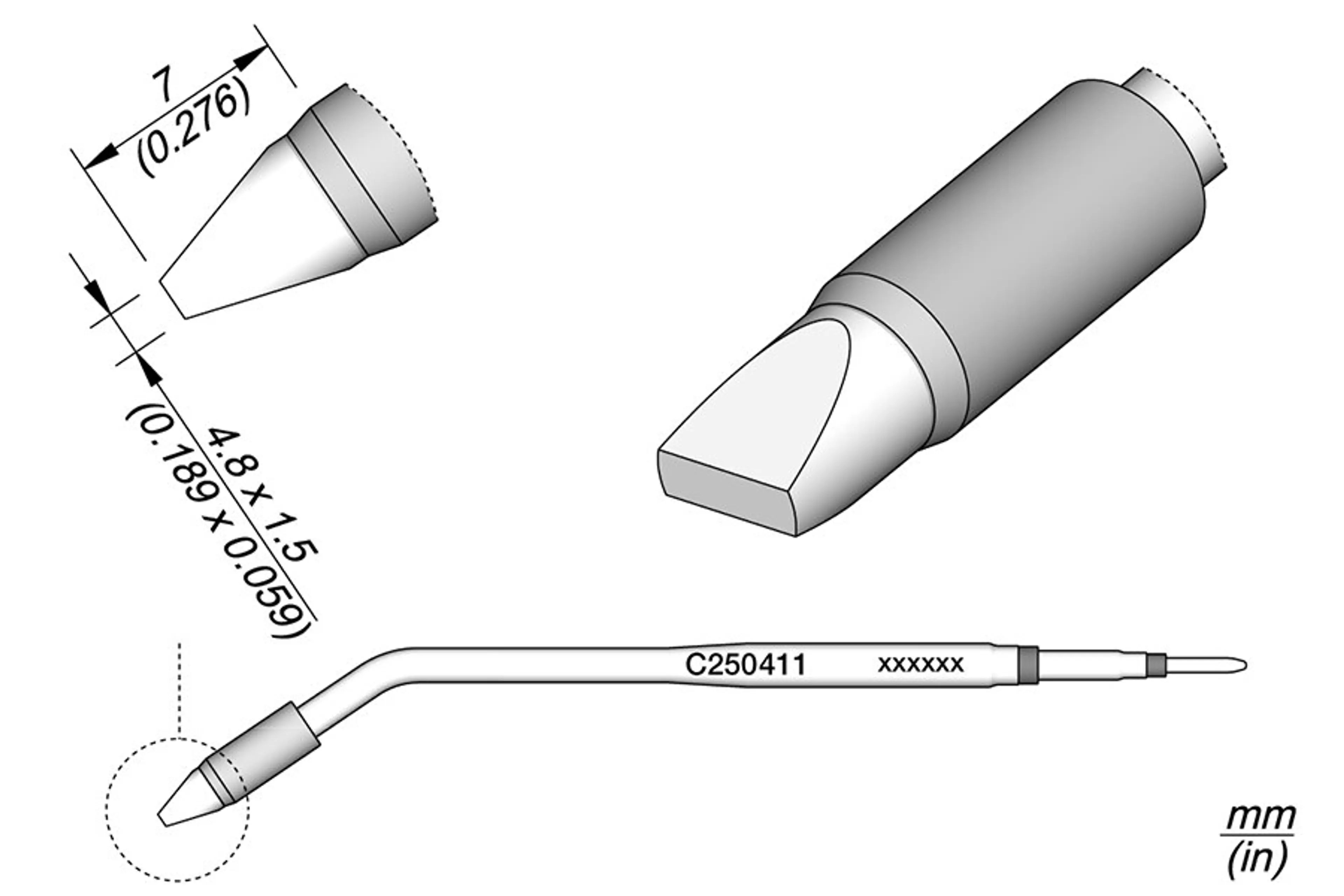 C250411 | Cartridge, Chisel 4.8 x 1.5