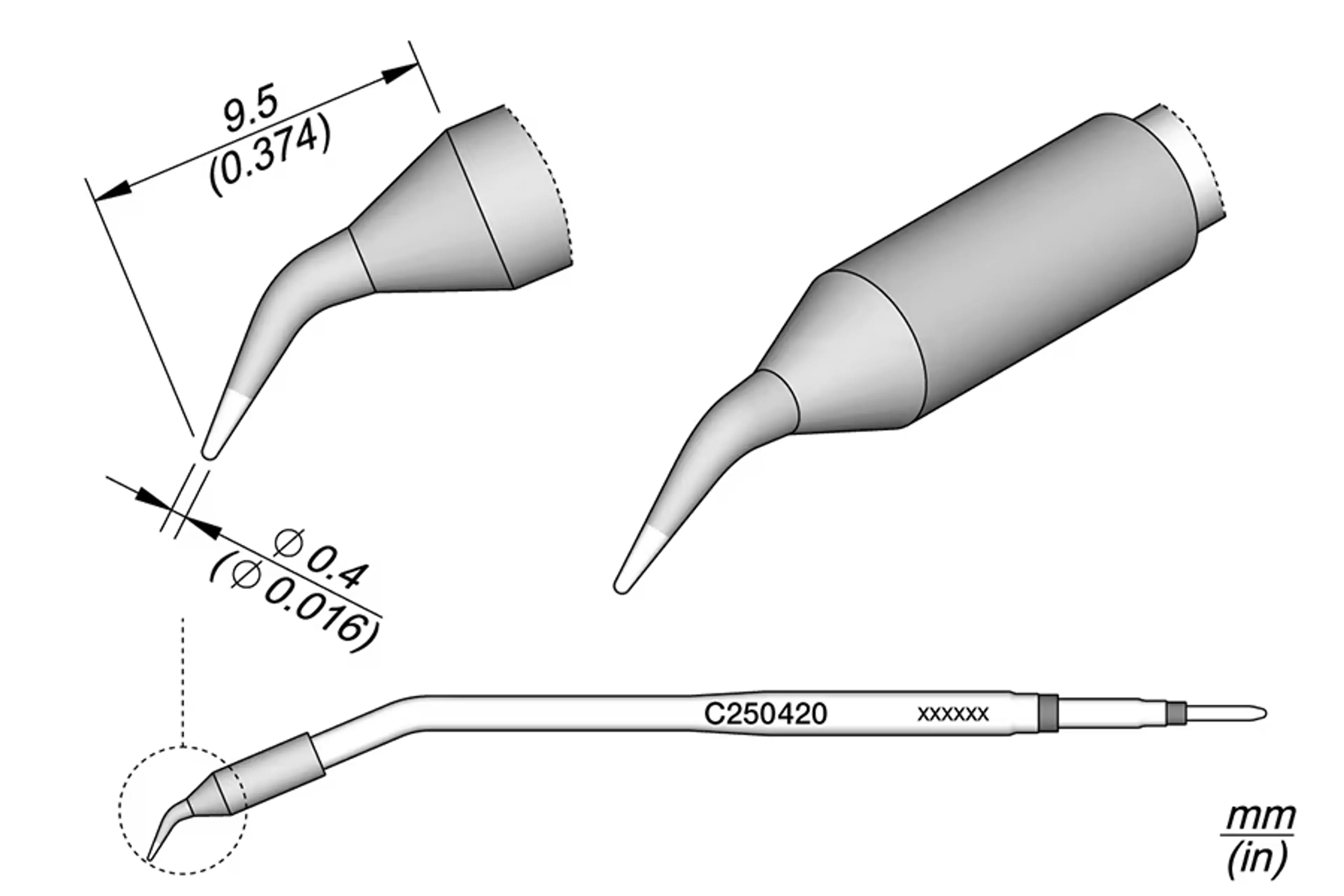 C250420 | Cartridge, Bent Ø0.4