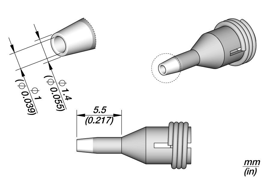 C360003 | Microdesoldering Tip Ø1 image 1