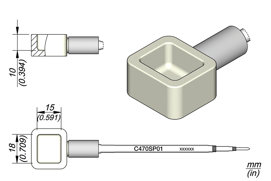 C470-SP01 | 18 x 15 mm Solder Pot Cartridge for T470 Handle image 1