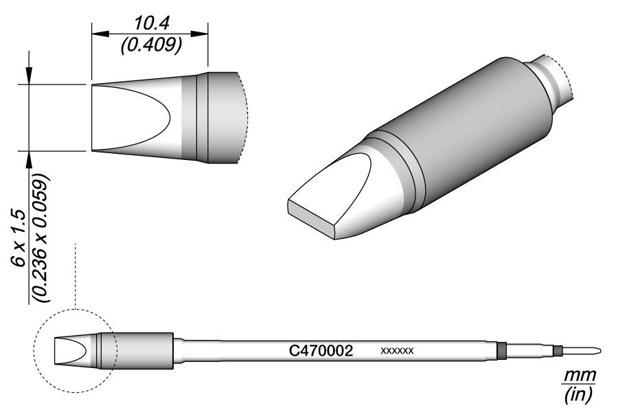C470002 | Cartridge, Chisel 6 x 1.5 image 1