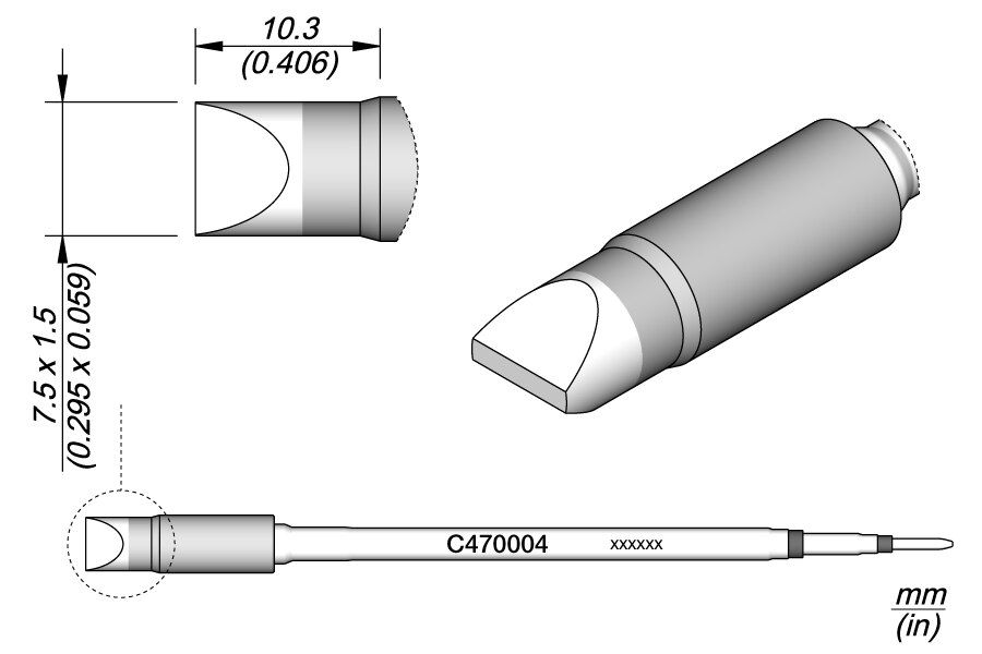 C470004 | Cartridge, Chisel 7.5 x 1.5 image 1
