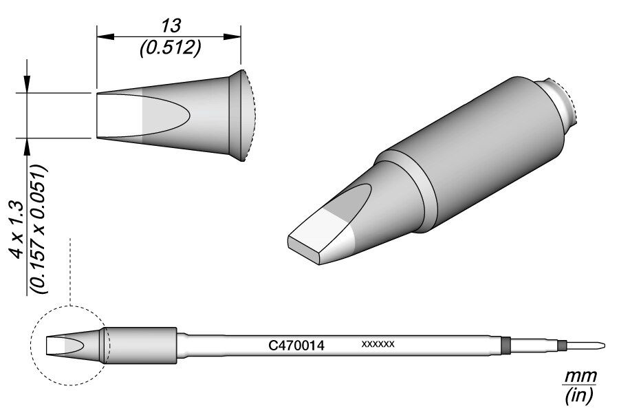C470014 | Cartridge, Chisel 4 x 1.3 S1 image 1
