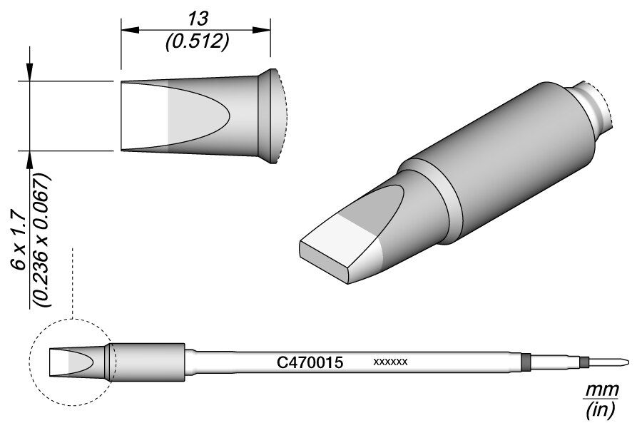 C470015 | Cartridge, Chisel 6 x 1.7 image 1