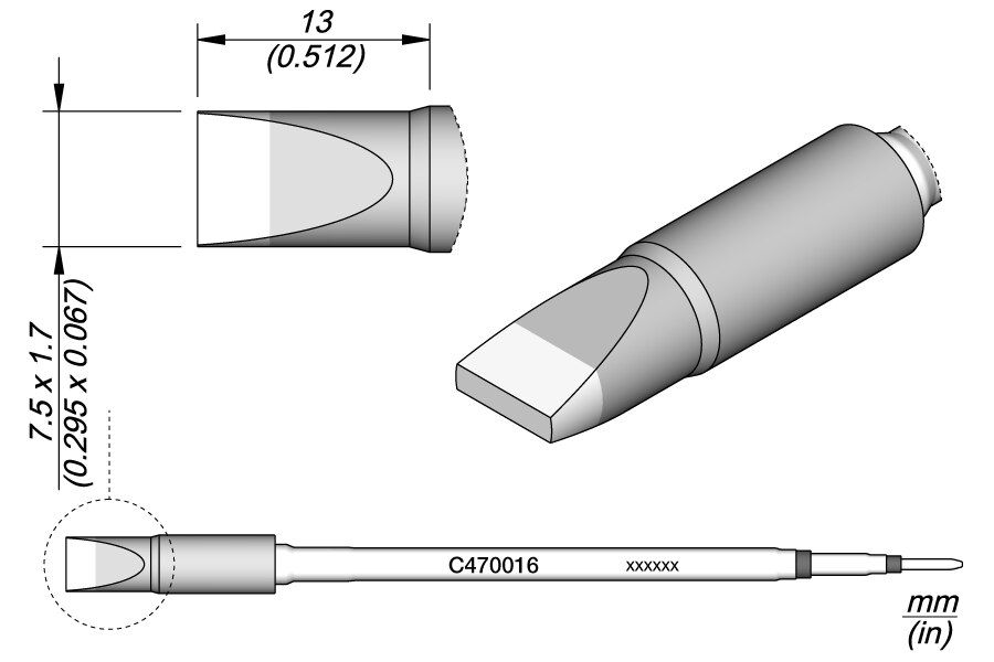C470016 | Cartridge, Chisel 7.5 x 1.7 image 1