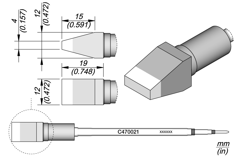 C470021 | Cartridge, Chisel 12 x 4 image 1