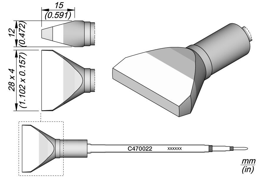 C470022 | Cartridge, Chisel 28 x 4 image 1
