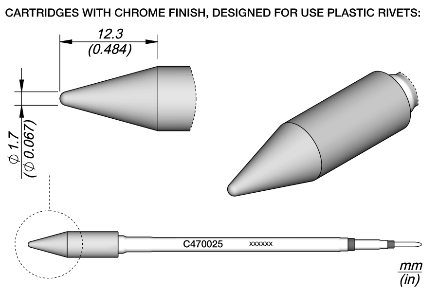 C470025 | Cartridge, for Plastics Ø1.7 image 1