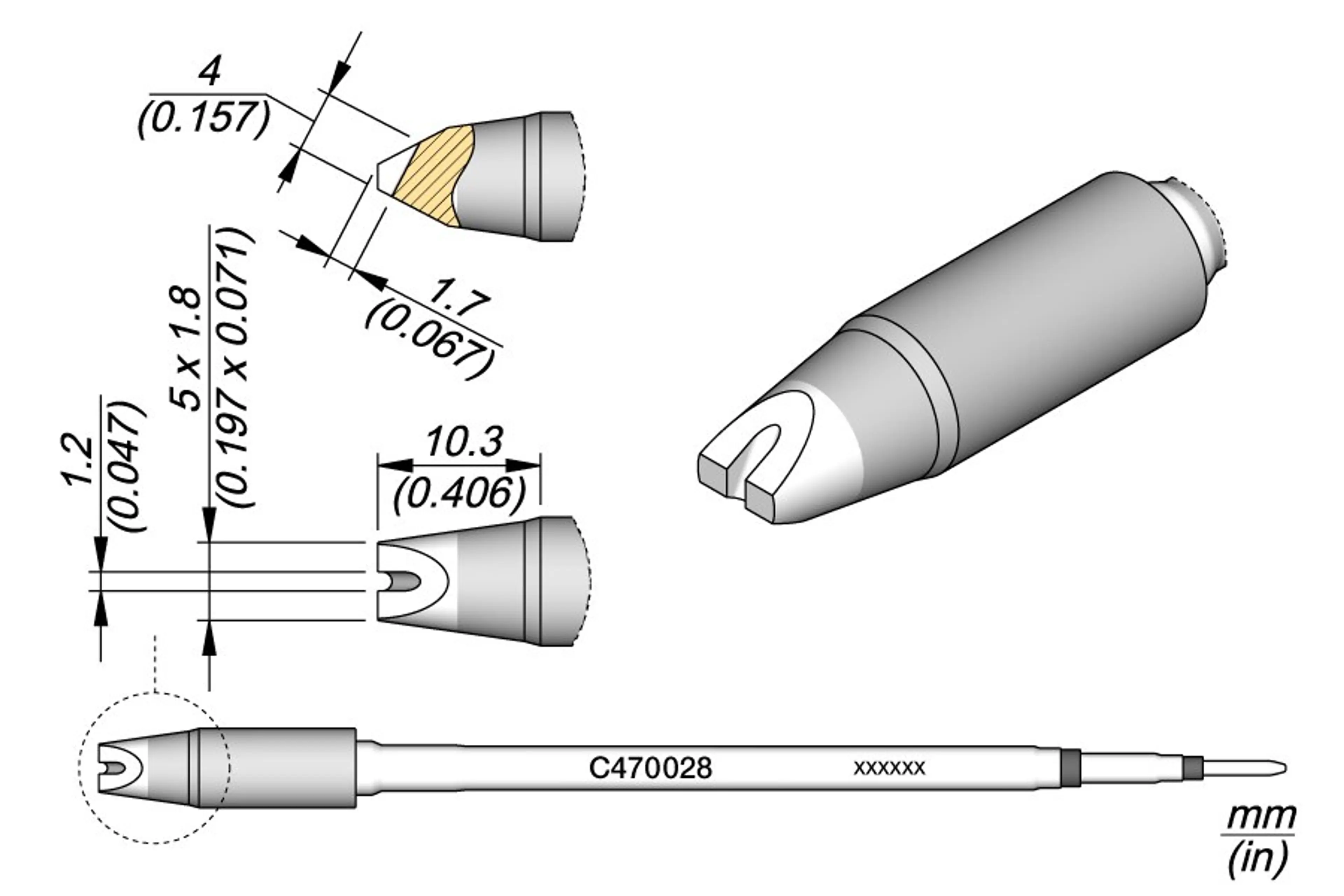 C470028 | Cartridge, Pin/Connector Ø1.2