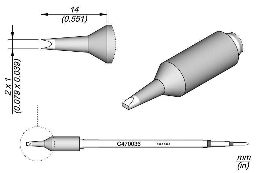 C470036 | Cartridge, Chisel 2 x 1 image 1