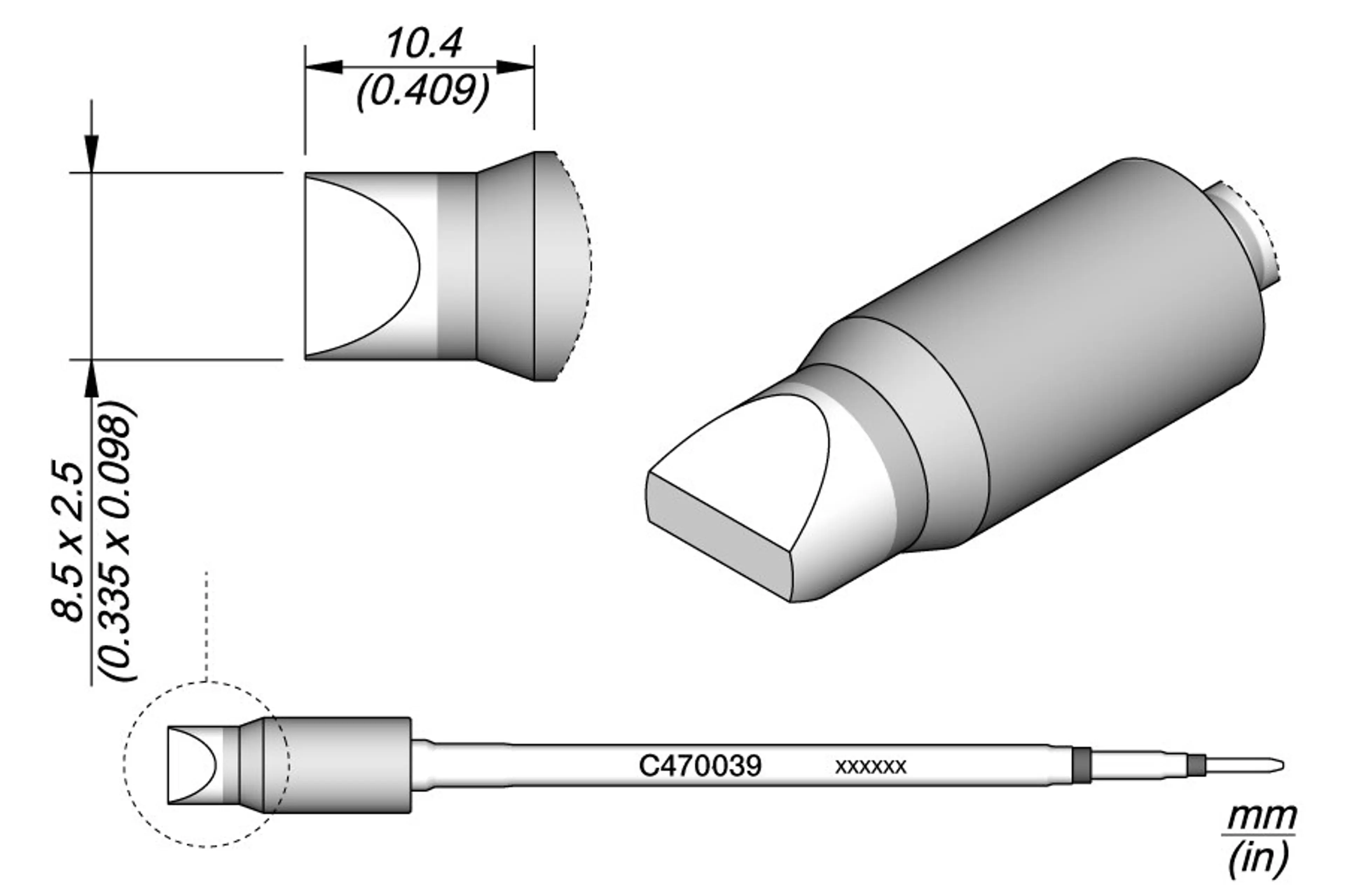 C470039 | Cartridge, Chisel  8.5 x 2.5