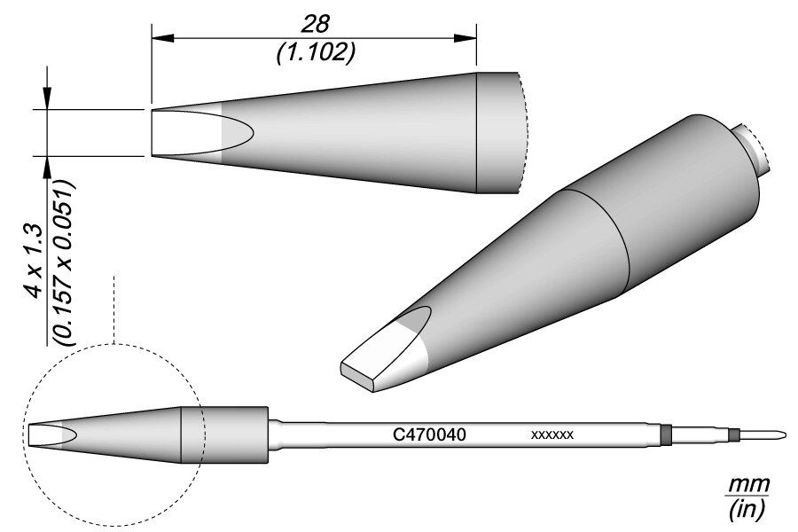 C470040 | Cartridge, Chisel 4 x 1.3 S2 image 1