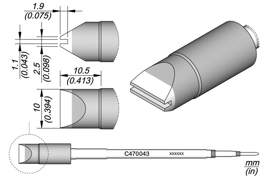 C470043 | Cartridge, Groove 1.1 x 10 image 1