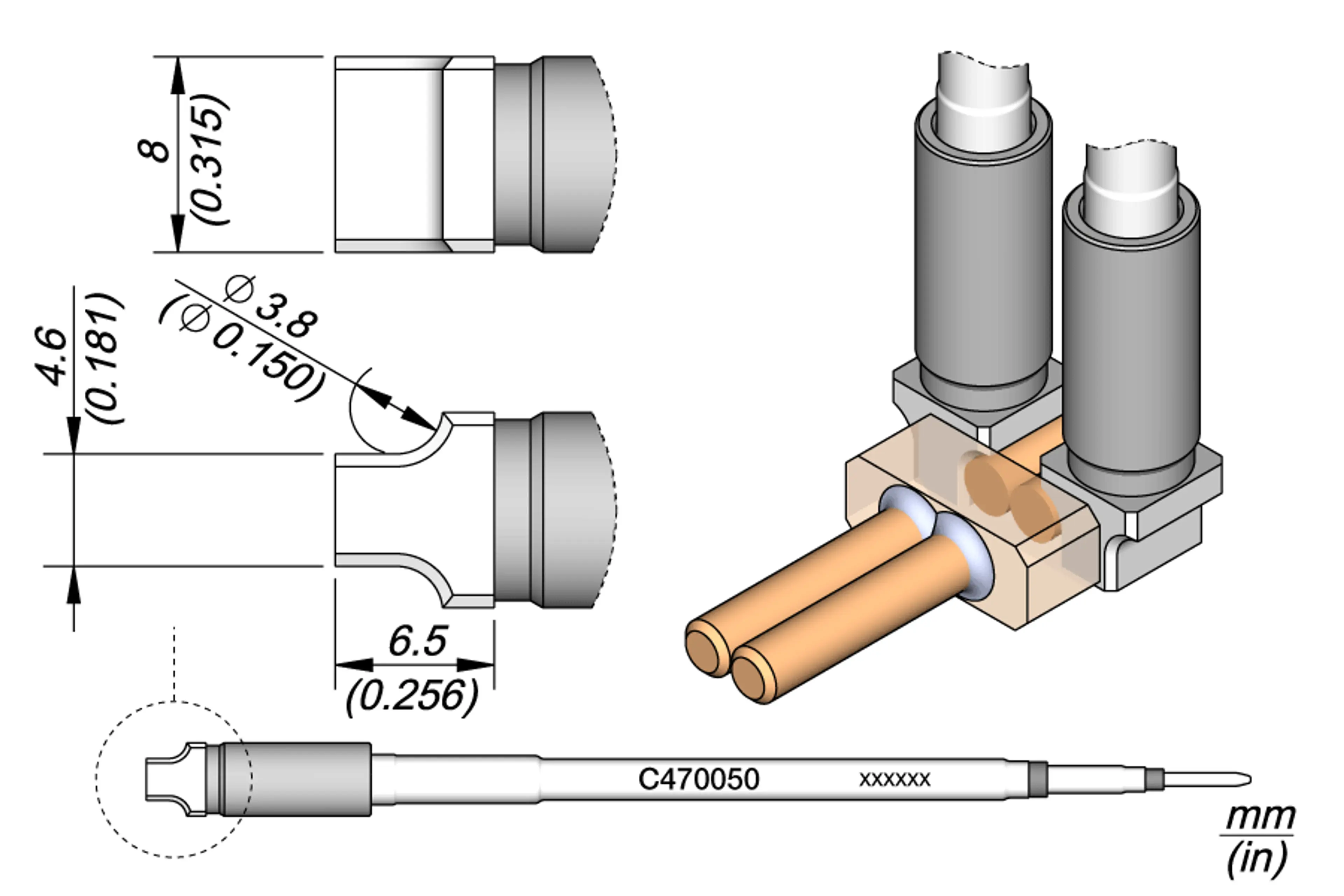 C470050 | Cartridge, Pin/Connector Ø3.8
