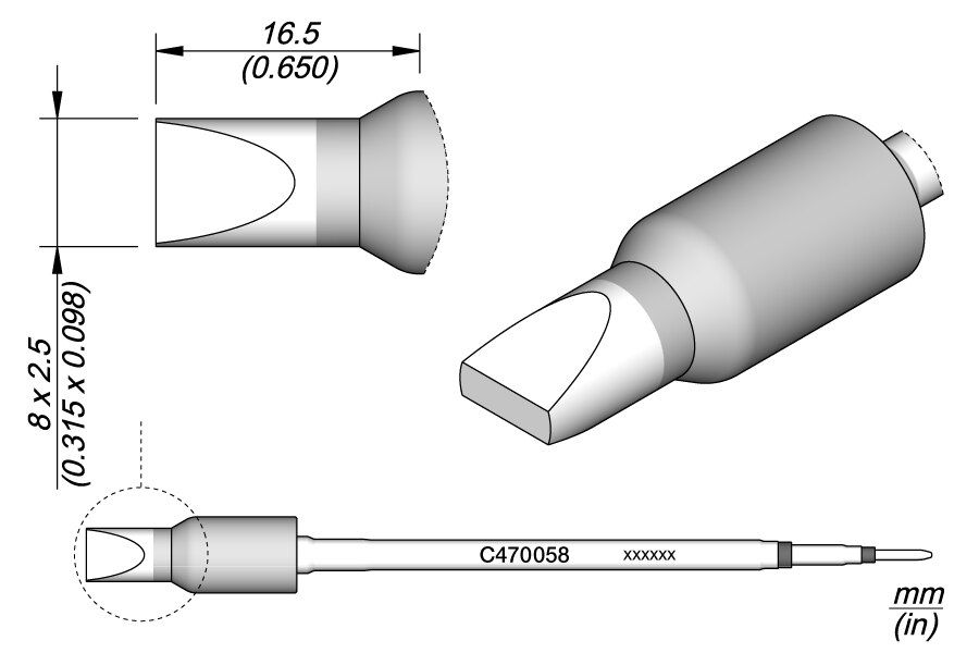 C470058 | Cartridge, Chisel 8 x 2.5 image 1