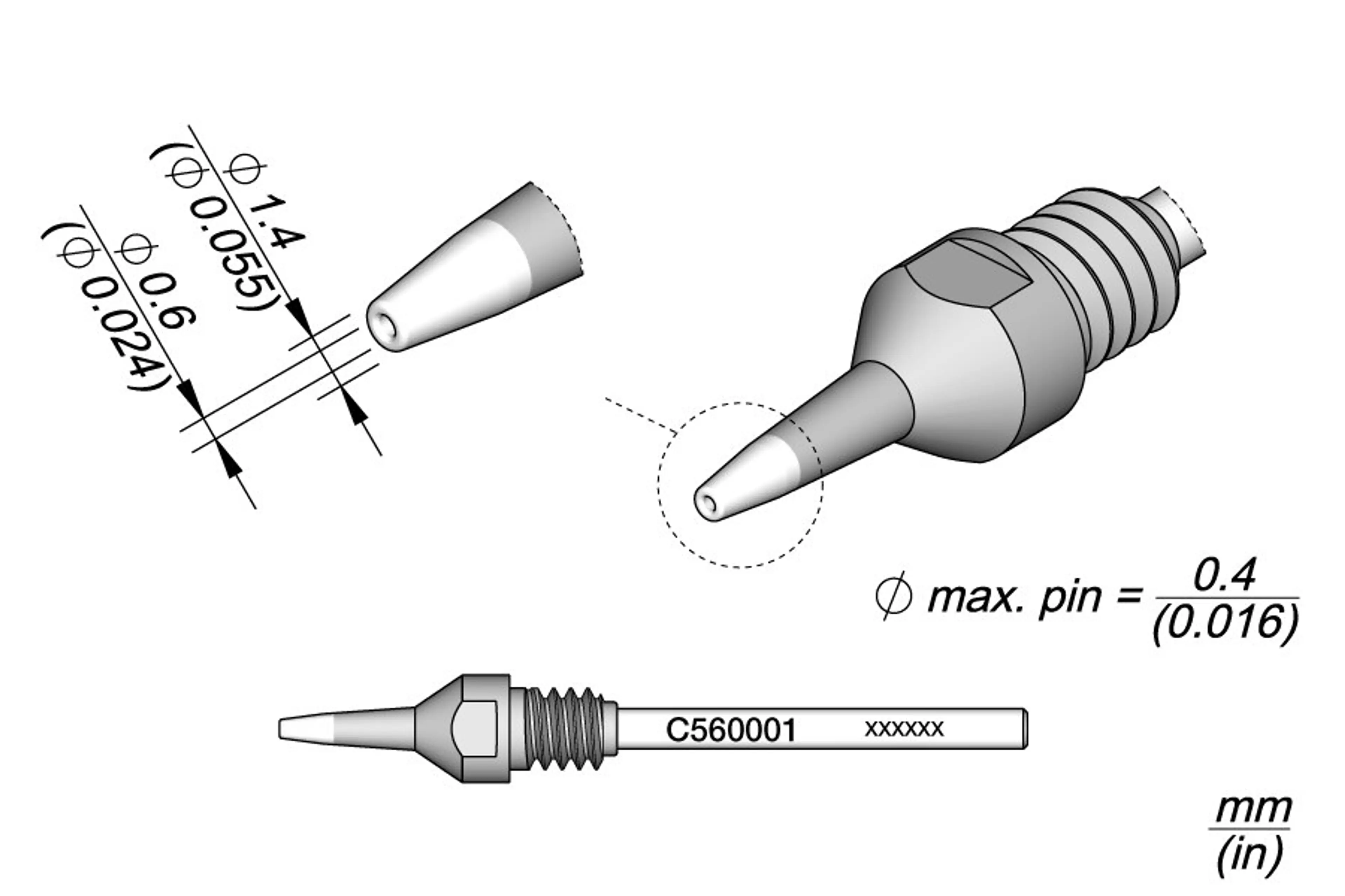 C560001 | Desoldering Tip Ø0.6 HT