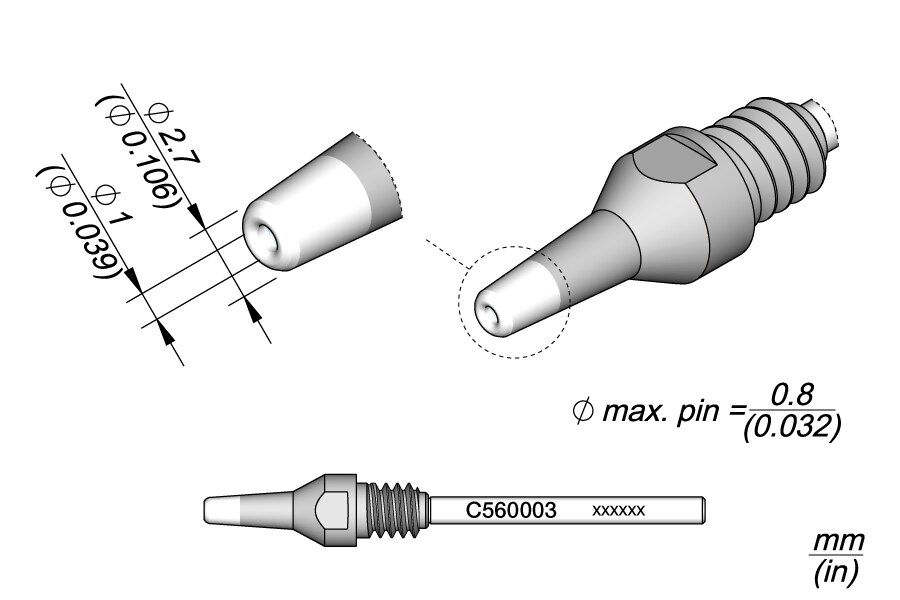 C560003 | Desoldering Tip Ø1 image 1