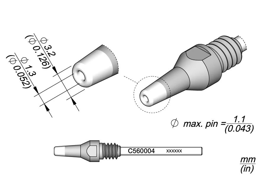C560004 | Desoldering Tip Ø1.3 x Ø3.2 image 1
