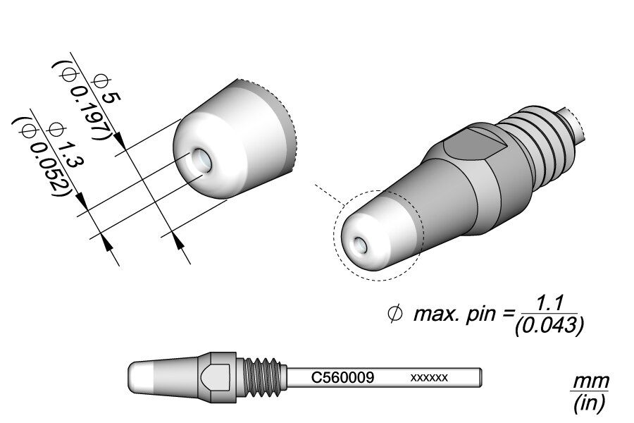 C560009 | Desoldering Tip Ø1.3 x Ø5 image 1