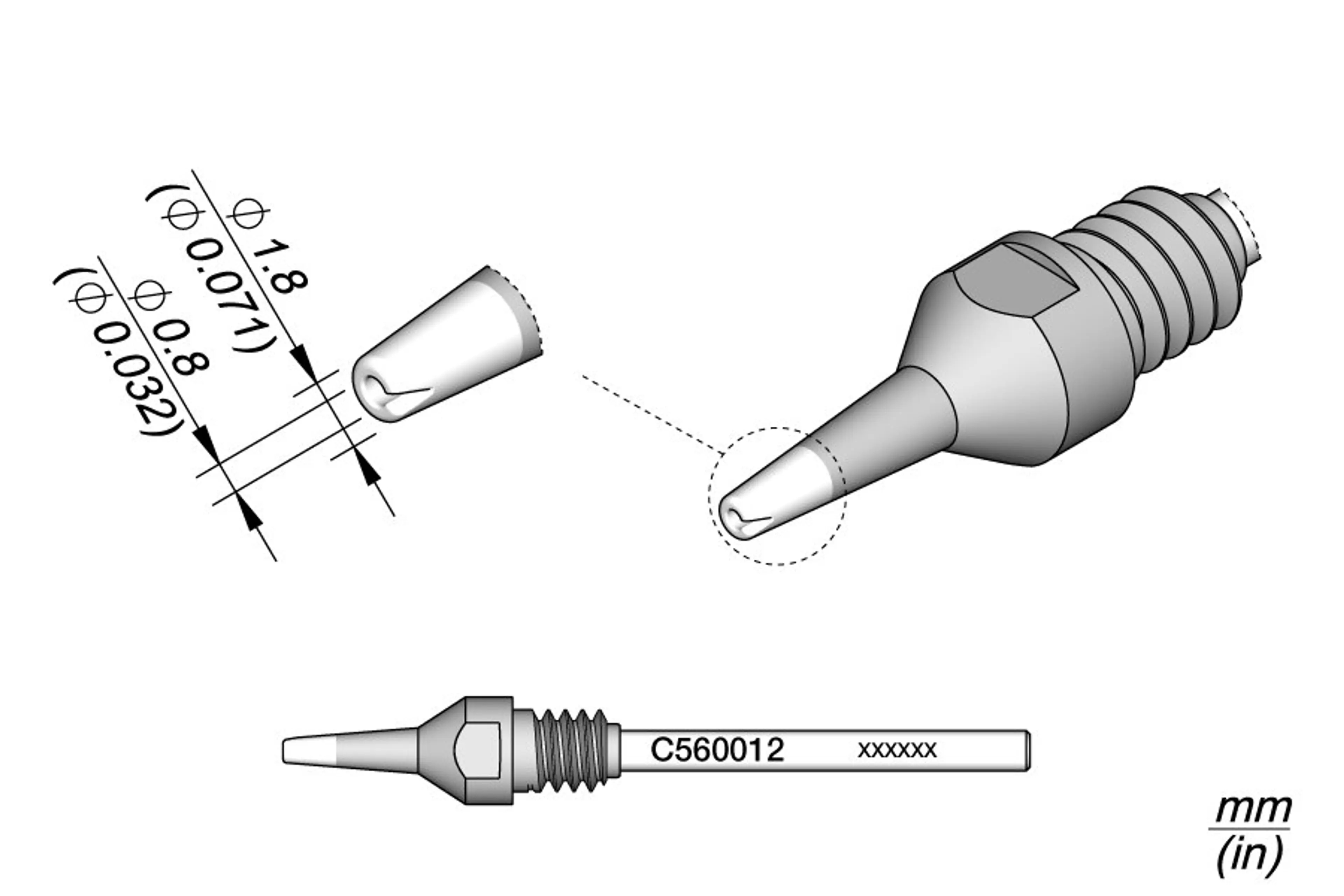 C560012 | Desoldering Tip Ø0.8 HT PADS