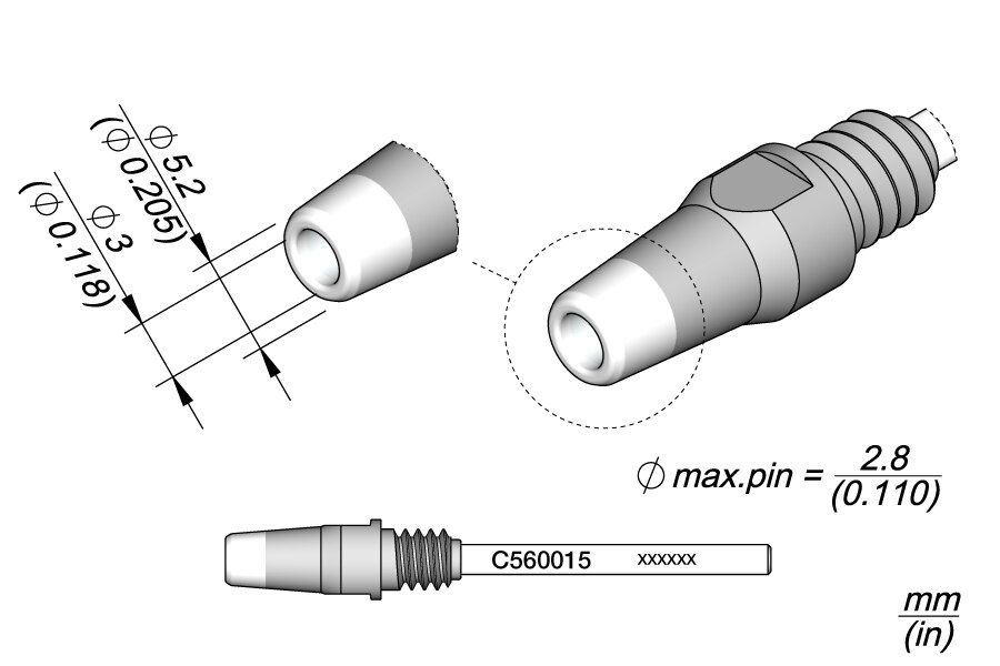 C560015 | Desoldering Tip Ø3 image 1