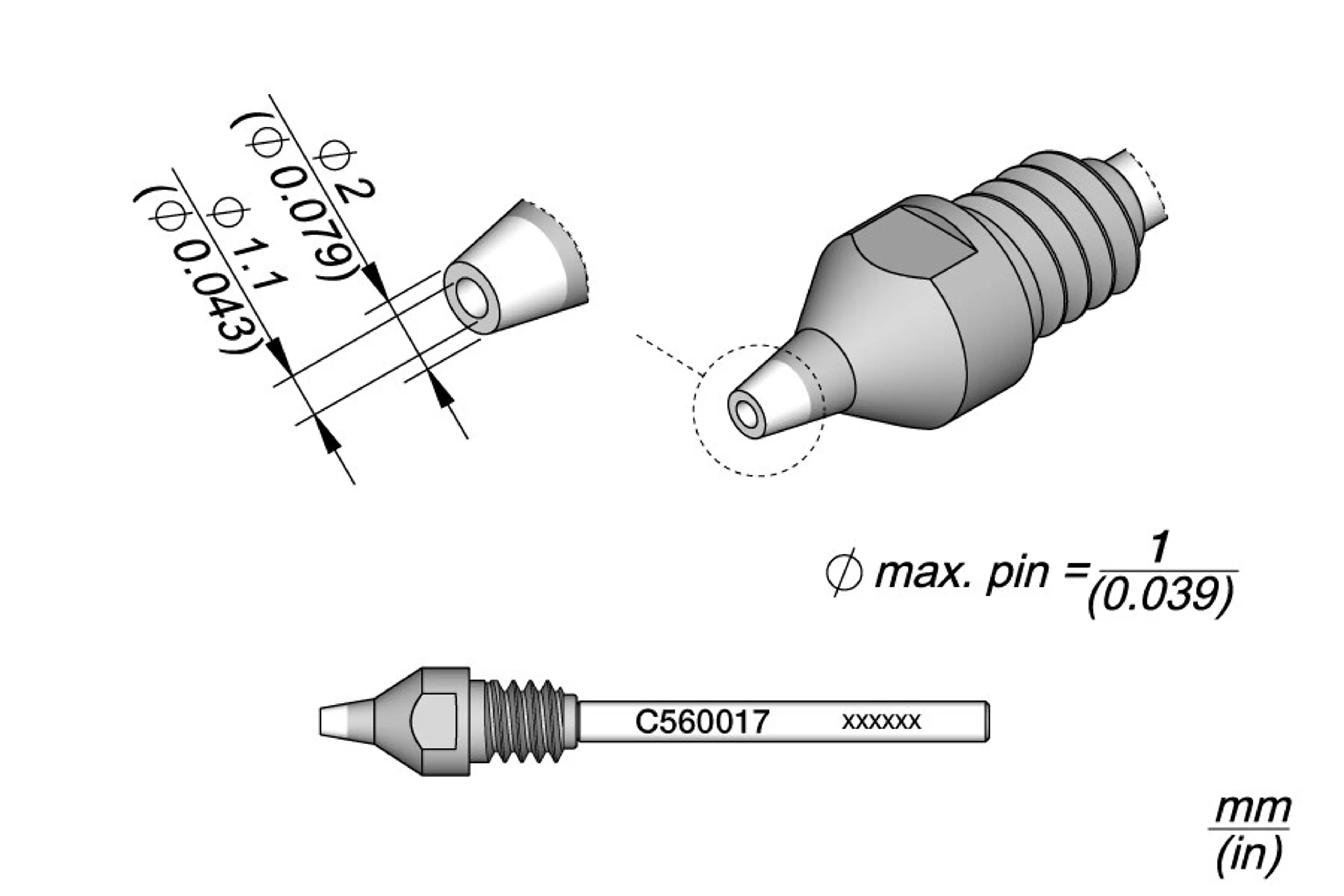 C560017 | Desoldering Tip Ø1.1
