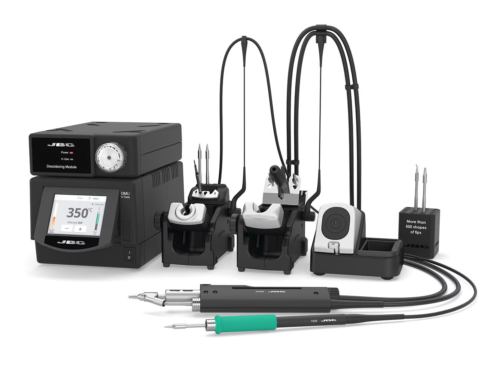 DMSE-9QA | 100V 2 tools Rework Station with Electric Pump, T245 Handle and DR560 Desoldering Iron image 1