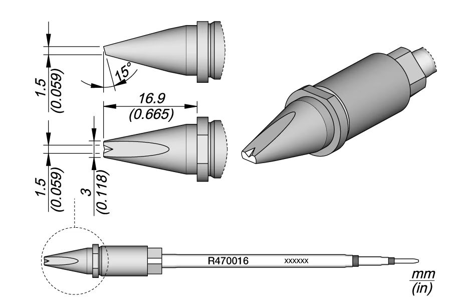 R470016 | Cartridge Chisel 3 x 1.5 S1 image 1