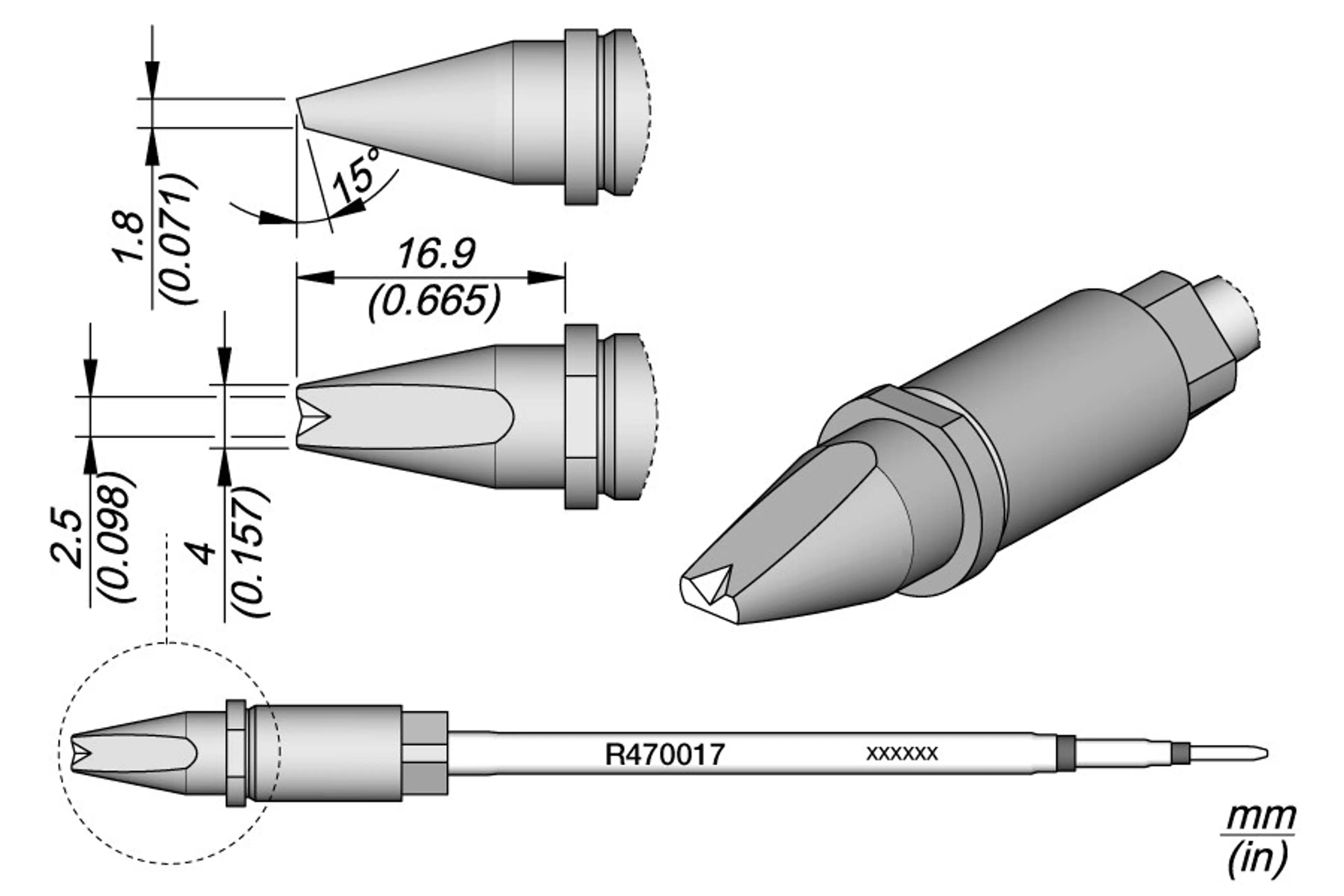 R470017 | Cartridge Chisel 4 x 1.8 S1
