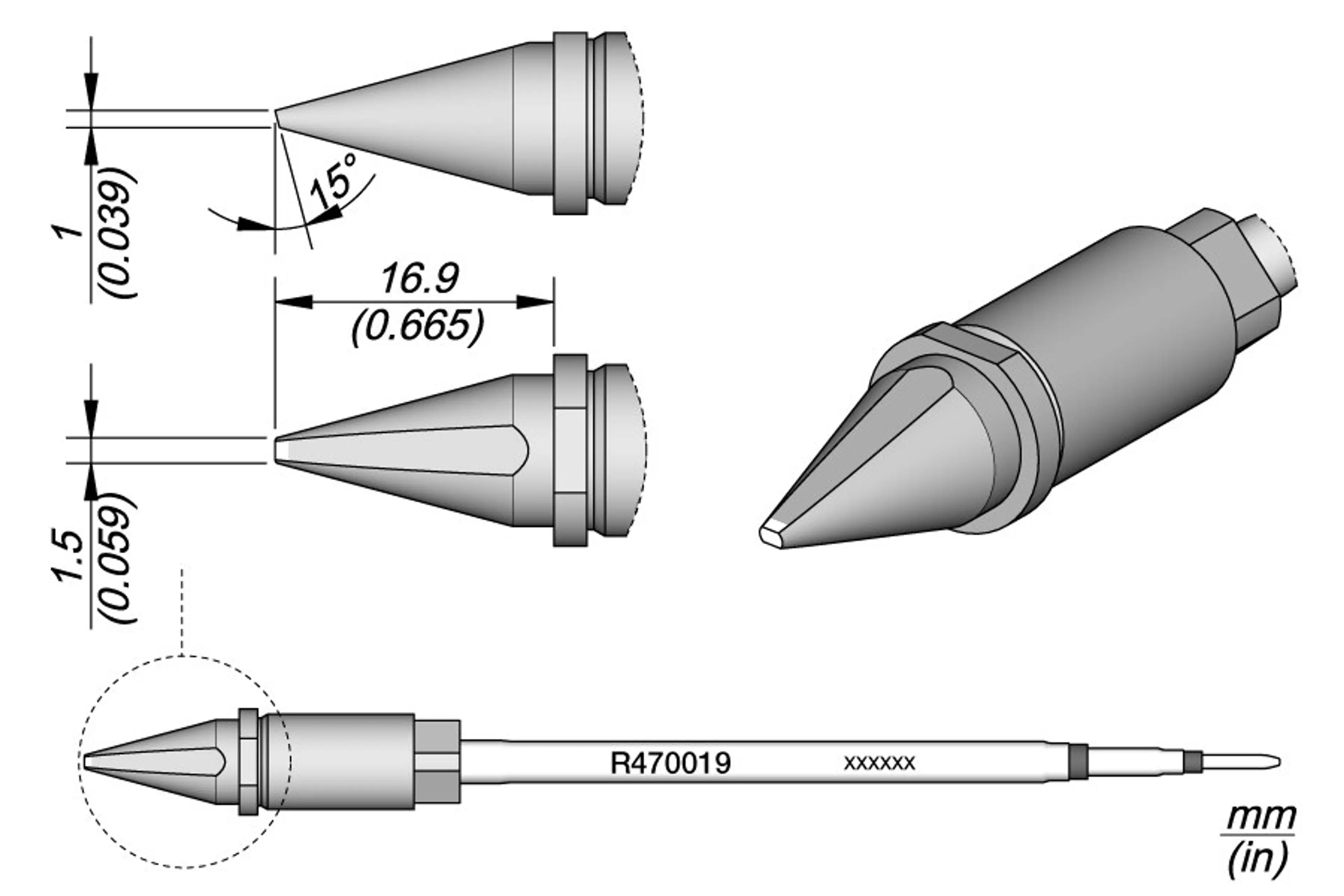 R470019 | Cartridge Chisel 1.5 x 1 S1