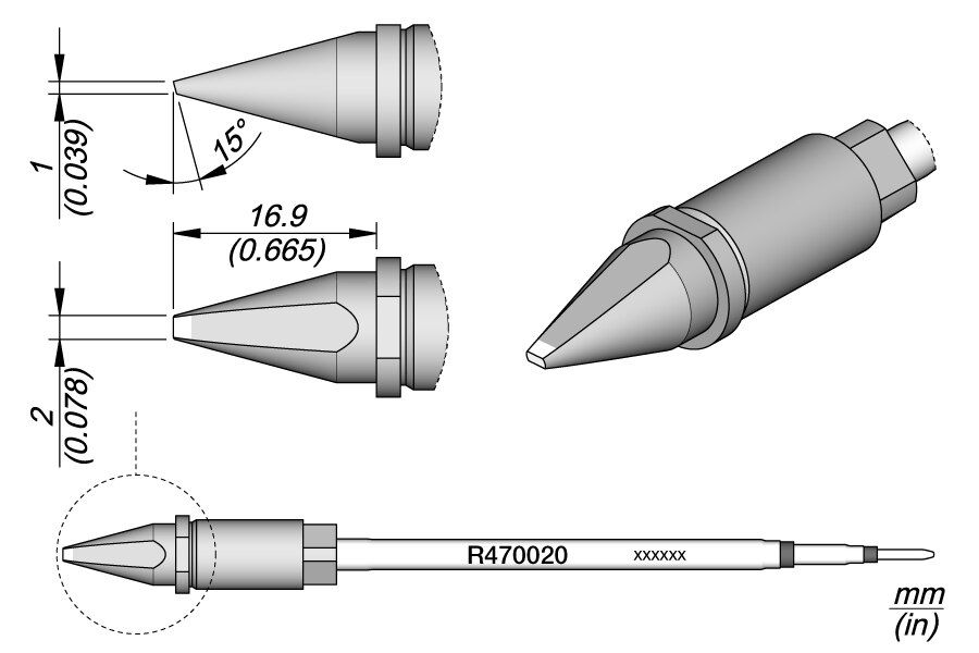 R470020 | Cartridge Chisel 2 x 1 S1 image 1