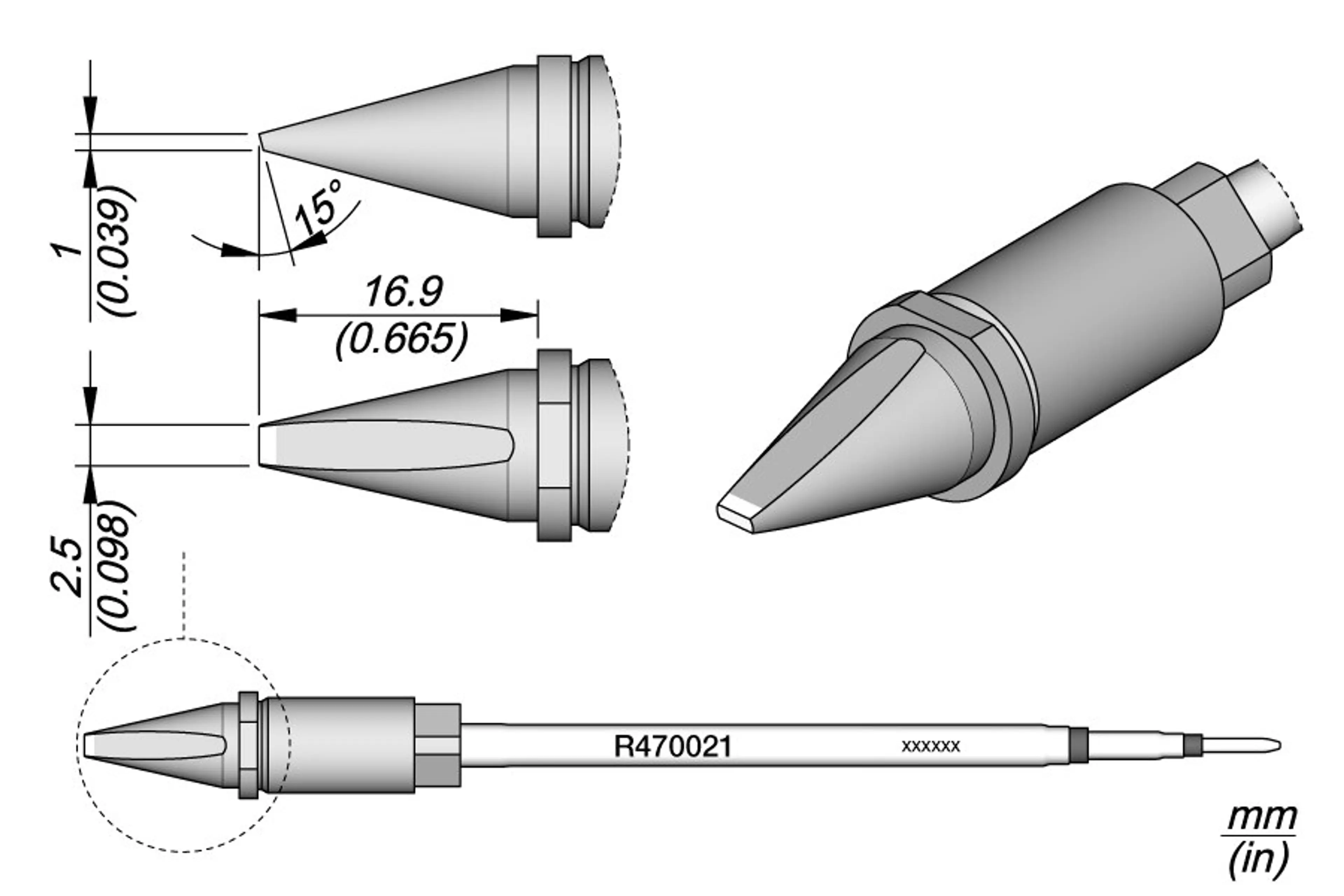 R470021 | Cartridge Chisel 2.5 x 1 S1