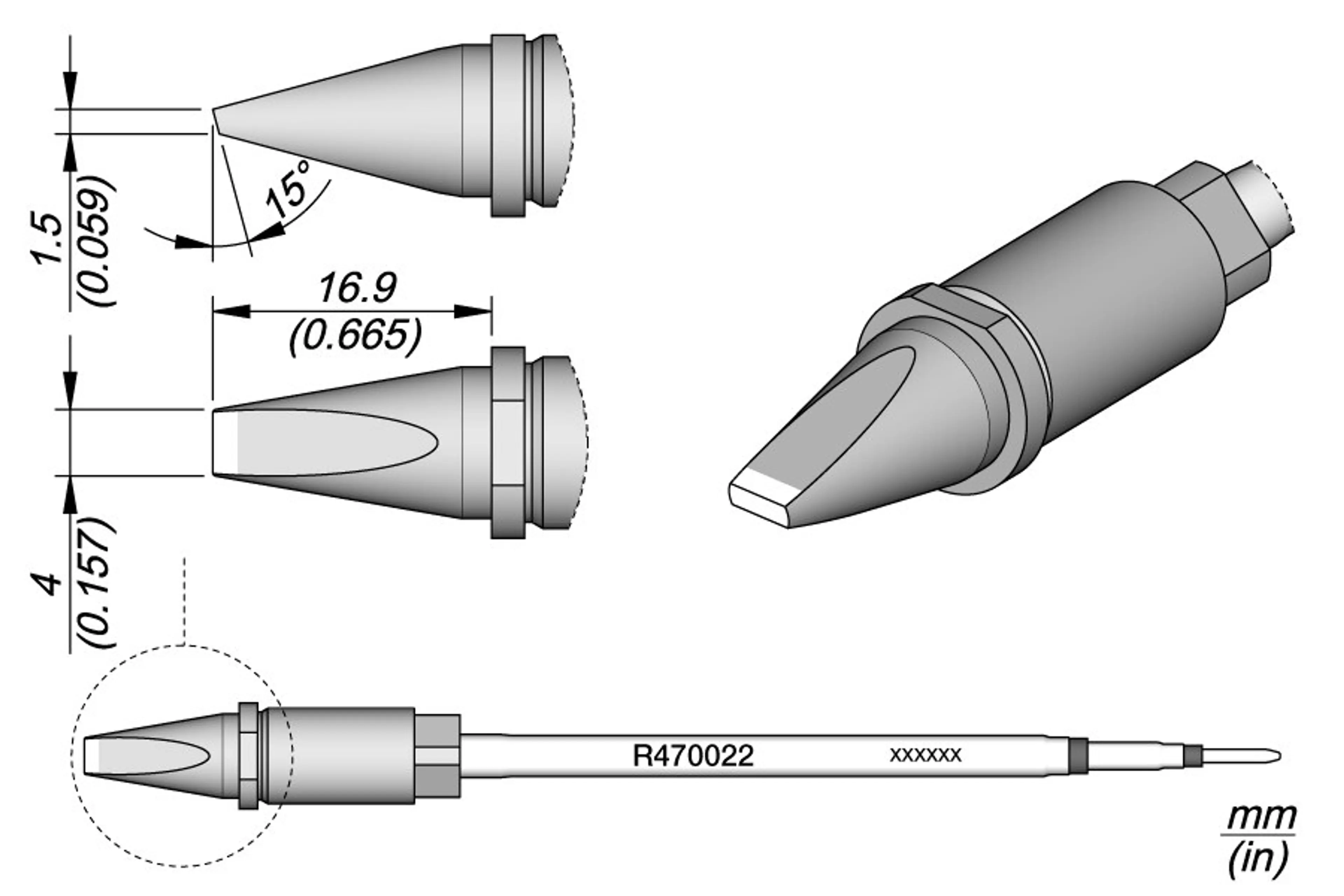 R470022 | Cartridge Chisel 4 x 1.5 S1