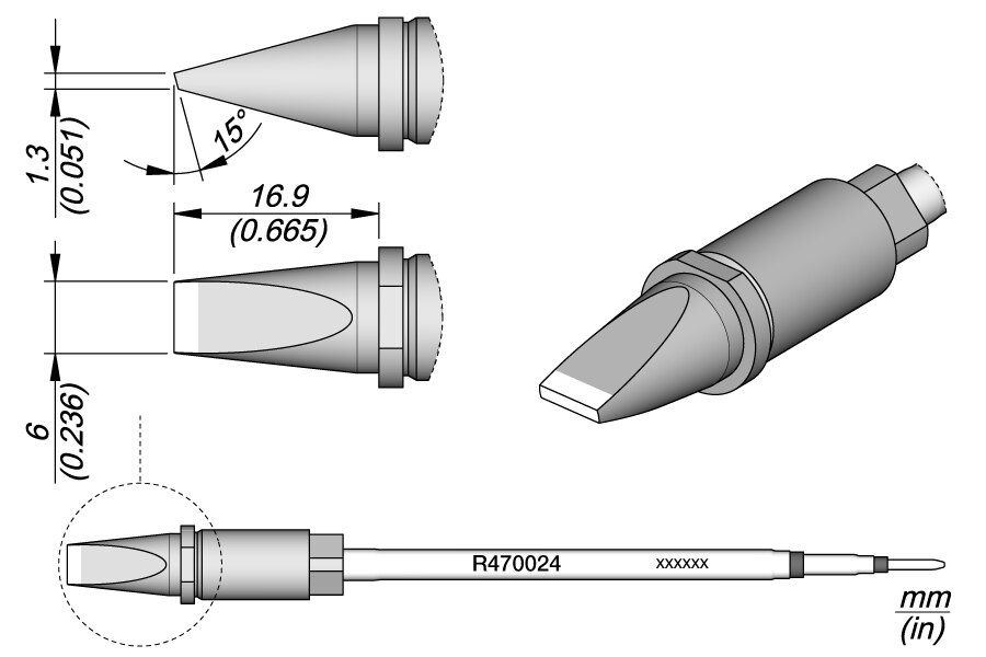 R470024 | Cartridge Chisel 6 x 1.3 S1 image 1