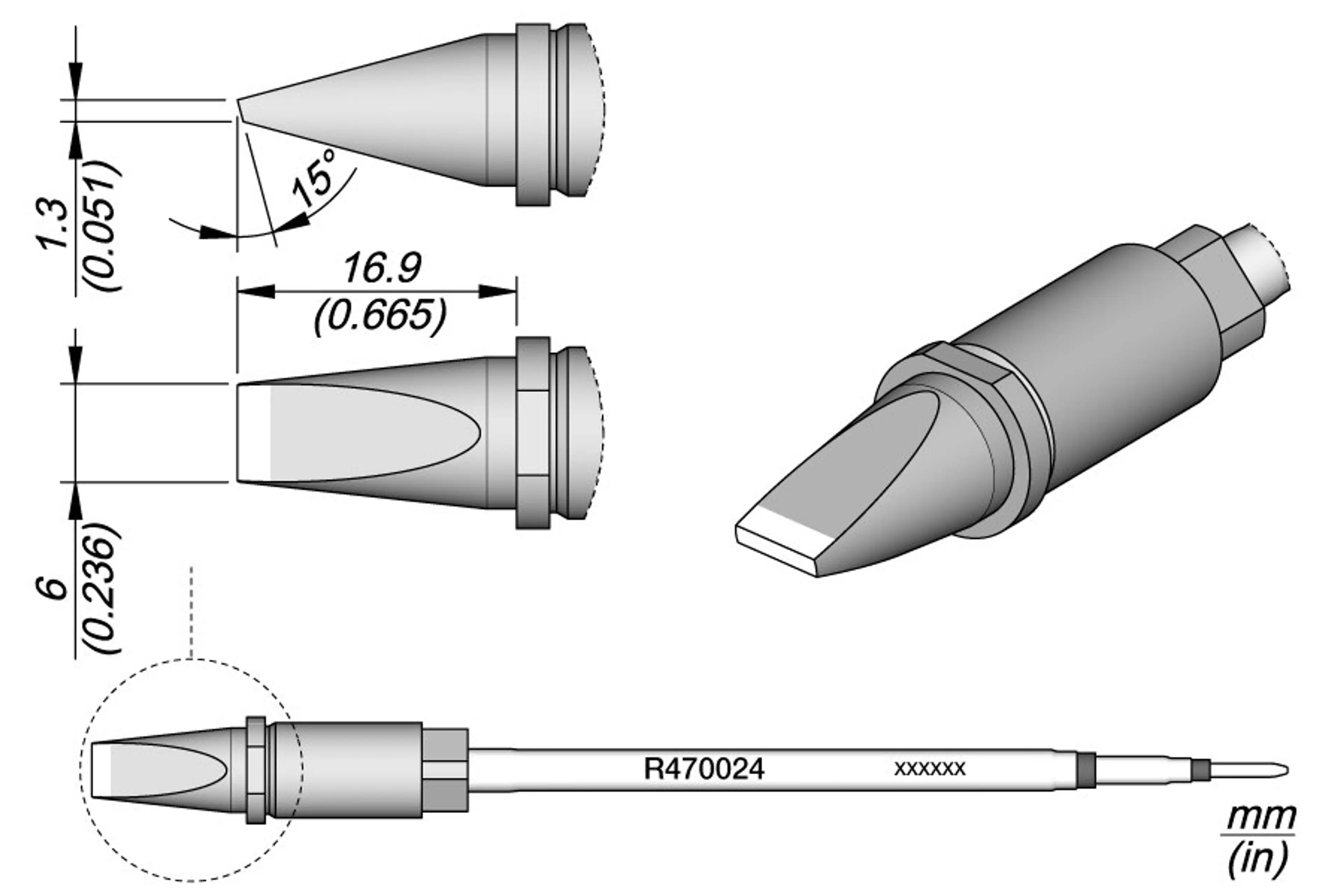 R470024 | Cartridge Chisel 6 x 1.3 S1